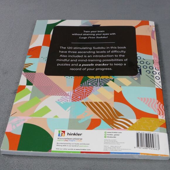 Large Print Puzzles Sudoku Hinkler120 Easy to Hard Puzzles Brain Training Book - Picture 4 of 5
